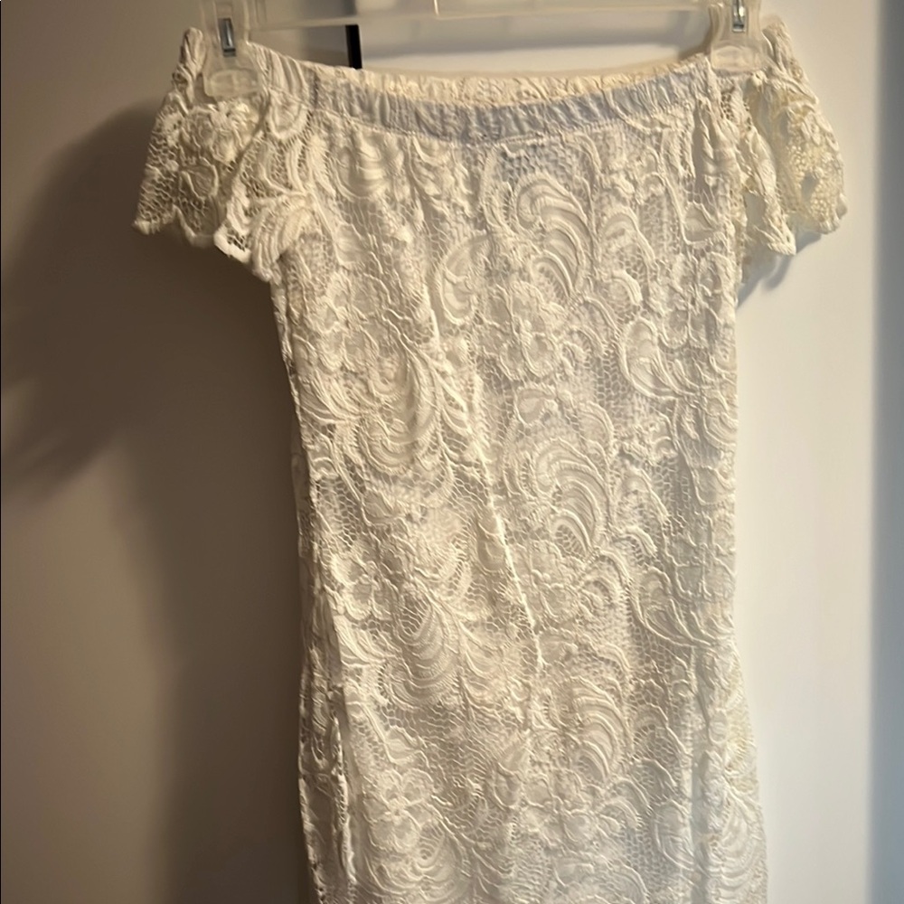 Elegant White Lace Off-Shoulder Dress